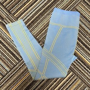 Fabletics Geometric Blue Yellow Leggings